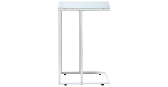 BEISTELLTISCH 40/30/60 cm Weiß rechteckig - Weiß, Design, Glas/Metall (40/30/60cm) - Carryhome