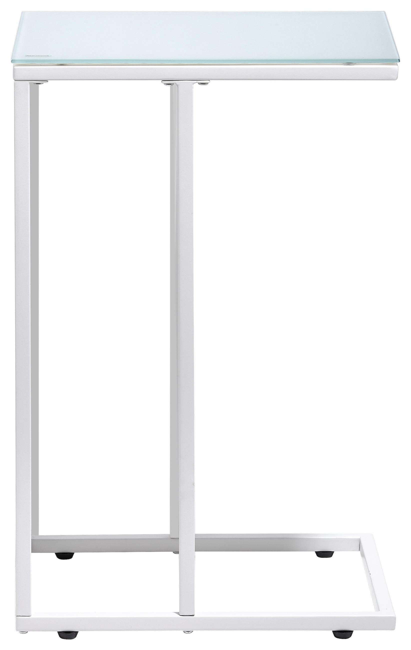 BEISTELLTISCH 40/30/60 cm Weiß rechteckig  - Weiß, Design, Glas/Metall (40/30/60cm) - Carryhome