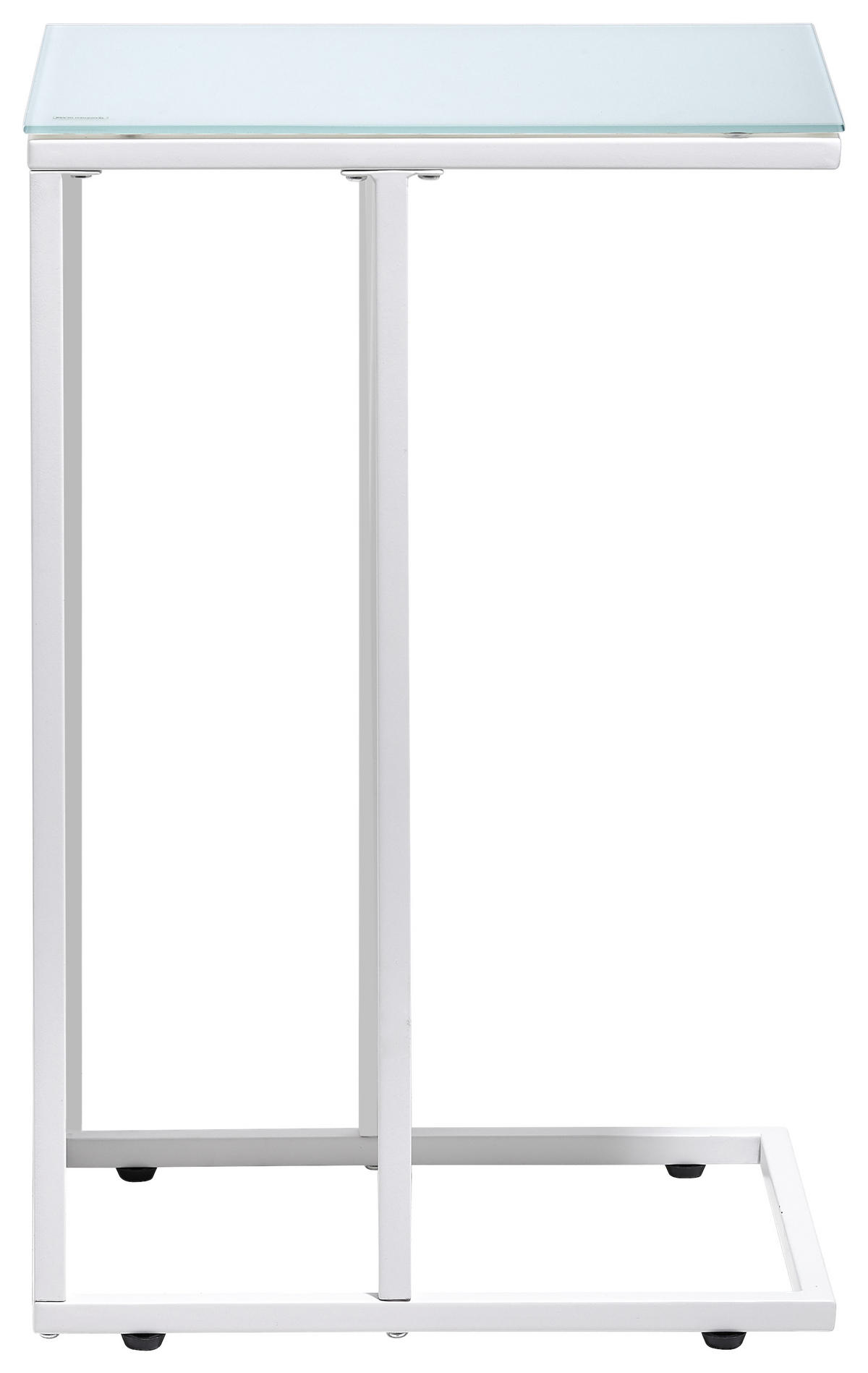 BEISTELLTISCH 40/30/60 cm Weiß rechteckig  - Weiß, Design, Glas/Metall (40/30/60cm) - Carryhome