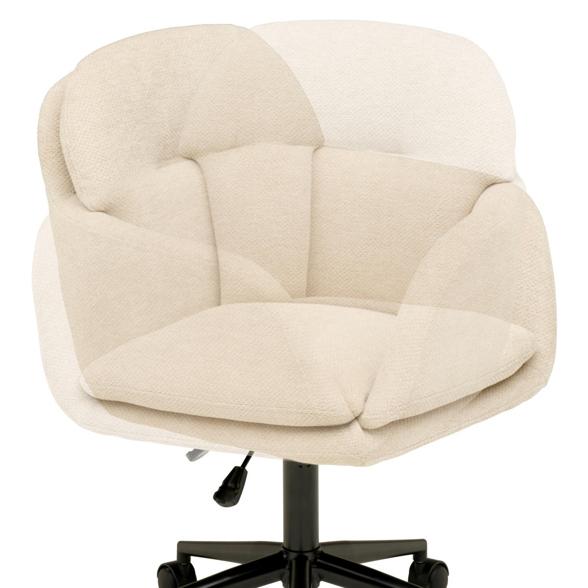 DREHSTUHL  in Webstoff Beige  - Beige/Schwarz, MODERN, Kunststoff/Textil (55/85-95/60cm) - MID.YOU