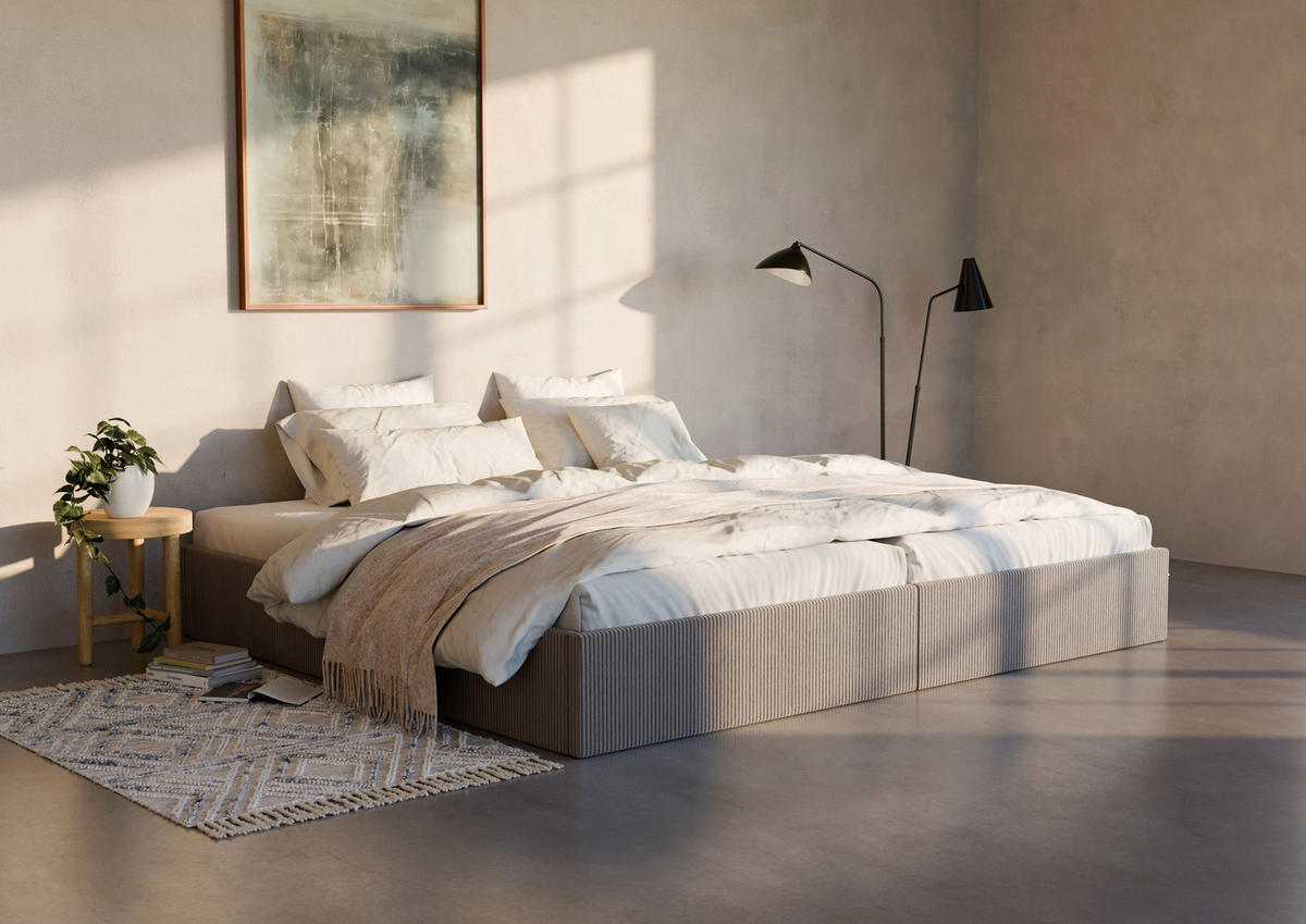 POLSTERBETT 240/200 cm,  in Anthrazit, Lattenrost, Bettkasten,  - Anthrazit/Schwarz, Design, Holz/Textil (240/200cm) - Boxxx