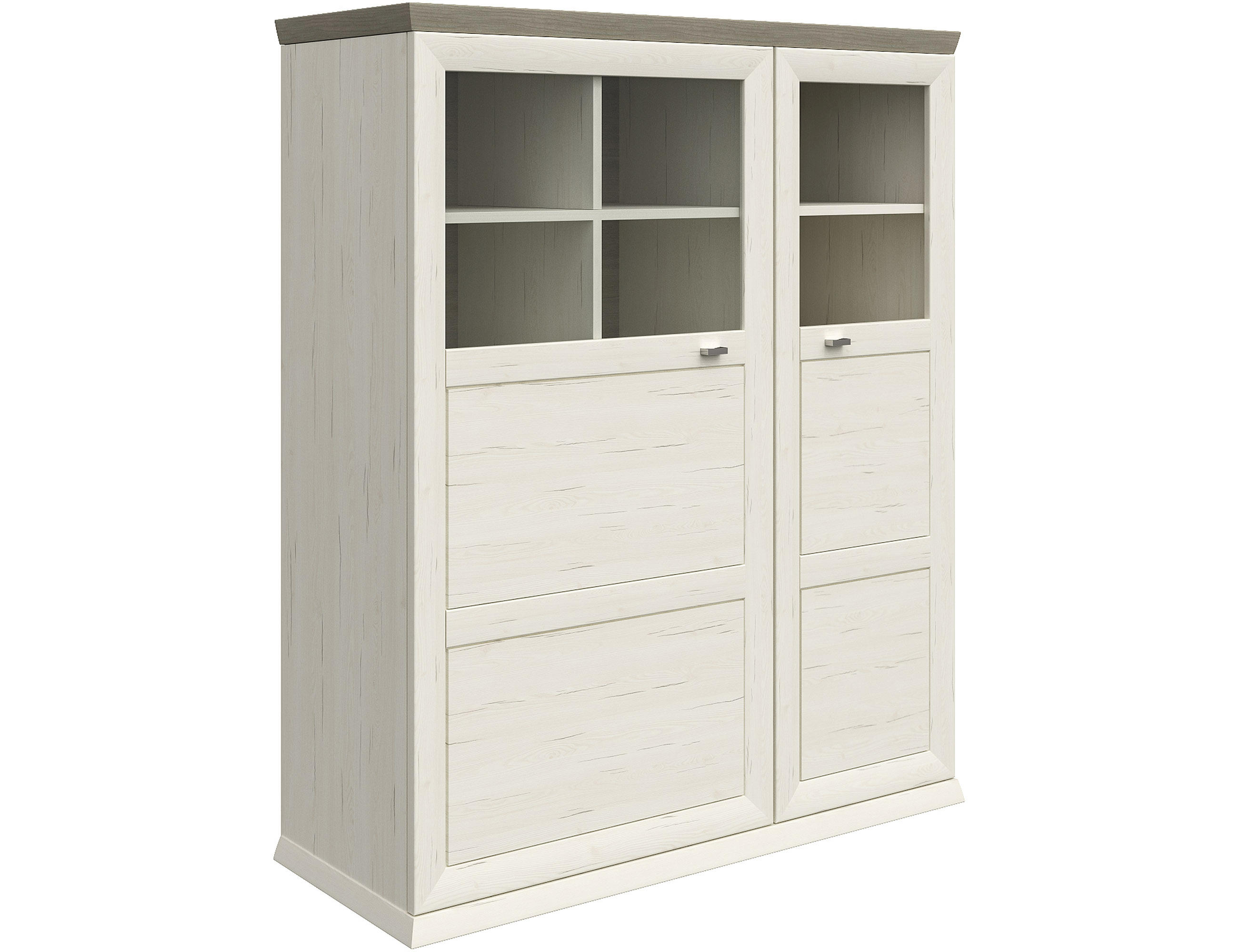VYSOKÁ KOMODA, šedá, bílá, 110/134,2/43 cm - šedá/bílá, Lifestyle, kov/kompozitní dřevo (110/134,2/43cm) - Hom`in