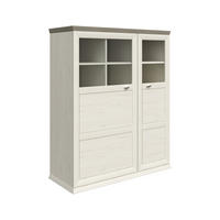 VYSOKÁ KOMODA, sivá, biela, 110/134,2/43 cm - sivá/biela, Lifestyle, kov/kompozitné drevo (110/134,2/43cm) - Hom`in