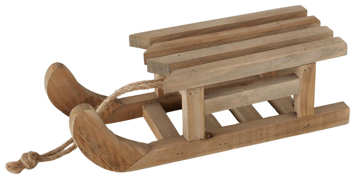 DEKOSCHLITTEN - Braun, Trend, Holz/Textil (30/11/9,5cm)