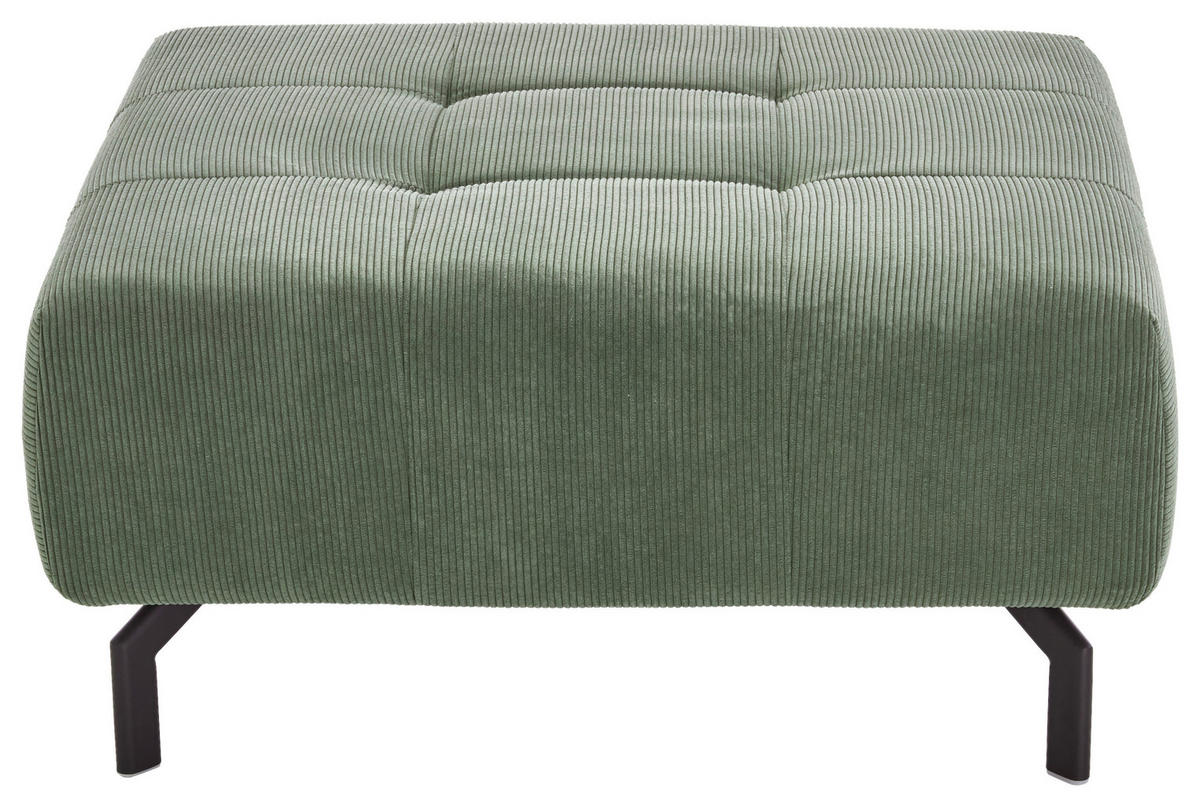ECKSOFA Waldgrün Cord  - Waldgrün/Schwarz, Design, Textil/Metall (214/261cm) - Beldomo Style