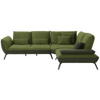 ECKSOFA  in Flachgewebe Grün  310/250 cm  - Schwarz/Grün, Design, Textil/Metall (310/250cm) - Moderano