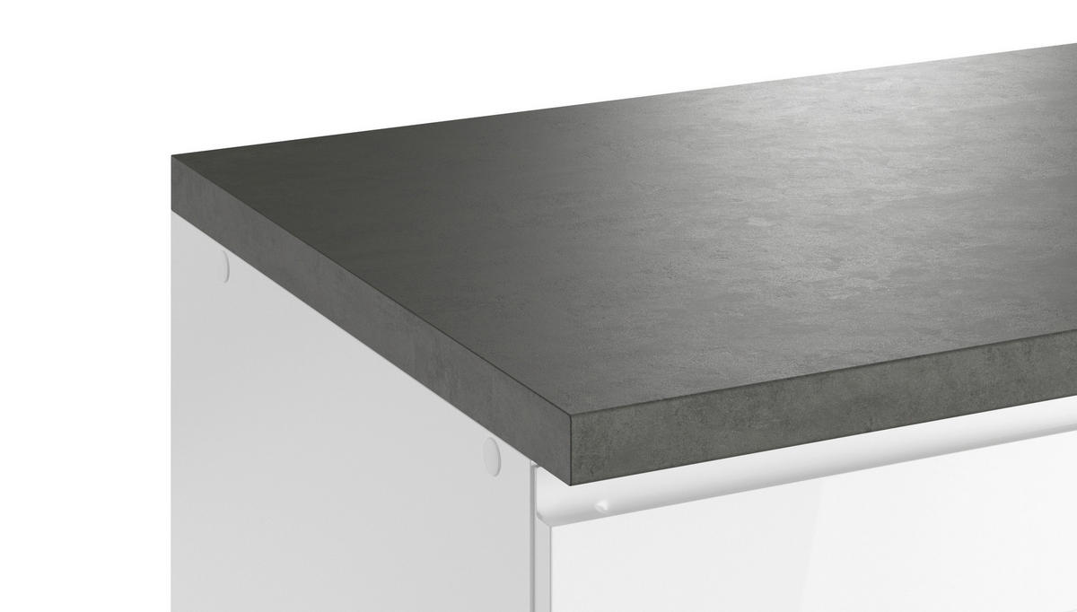 KÜCHENBLOCK 360 cm   in Grau, Weiss, Weiss Hochglanz  - Weiss Hochglanz/Weiss, Lifestyle, Holzwerkstoff (360cm) - Held