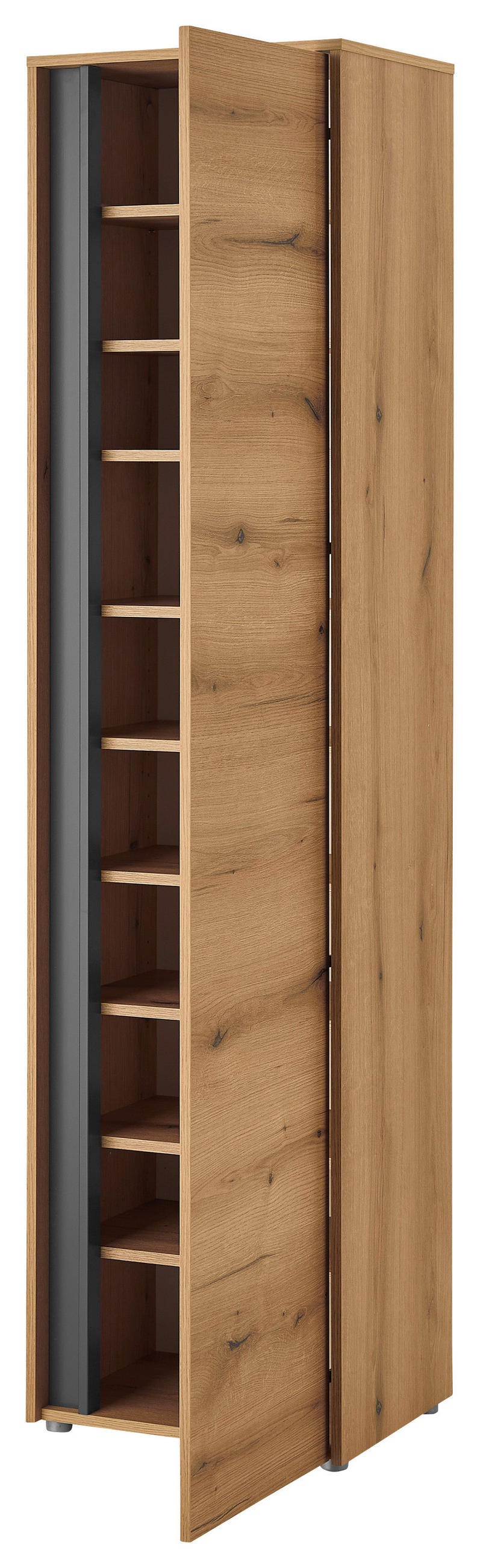 GARDEROBENSCHRANK  in 50/200/40 cm  - Eichefarben/Anthrazit, Design, Holzwerkstoff/Kunststoff (50/200/40cm) - Modante