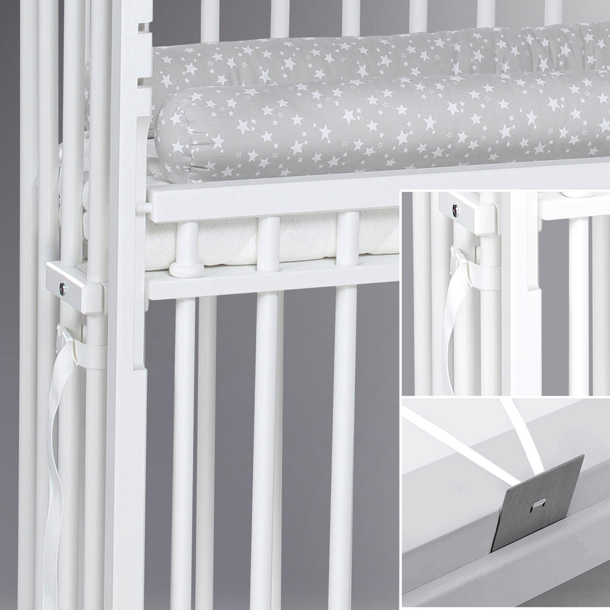 BEISTELLBETT Boxspring Comfort Plus  - Weiß, Basics, Holz (56,5/96,5/96cm) - Babybay