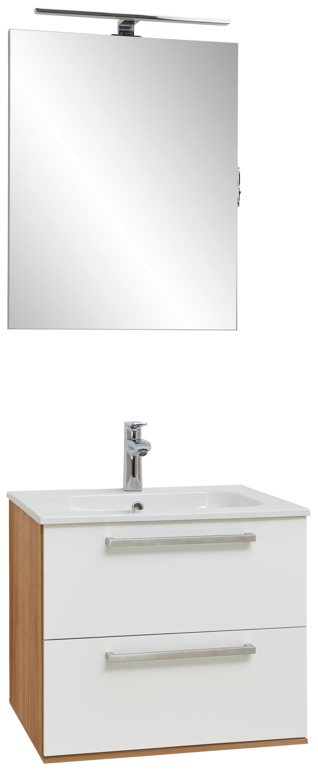 BADEZIMMER  in 60 cm  - Eichefarben/Weiß, Design, Glas/Keramik (60cm) - Dieter Knoll