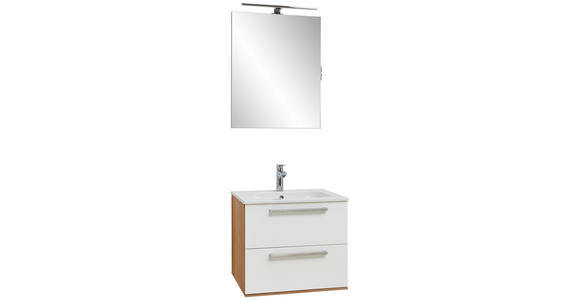 BADEZIMMER in 60 cm - Eichefarben/Weiß, Design, Glas/Keramik (60cm) - Dieter Knoll