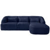 ECKSOFA in Struktur Dunkelblau  - Schwarz/Dunkelblau, Modern, Kunststoff/Textil (256/160cm) - Livetastic