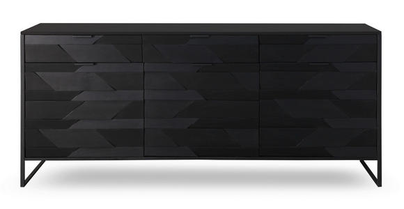 SIDEBOARD Schwarz  175/86/40 cm  - Schwarz, Trend, Holz/Metall (175/86/40cm) - Ambia Home