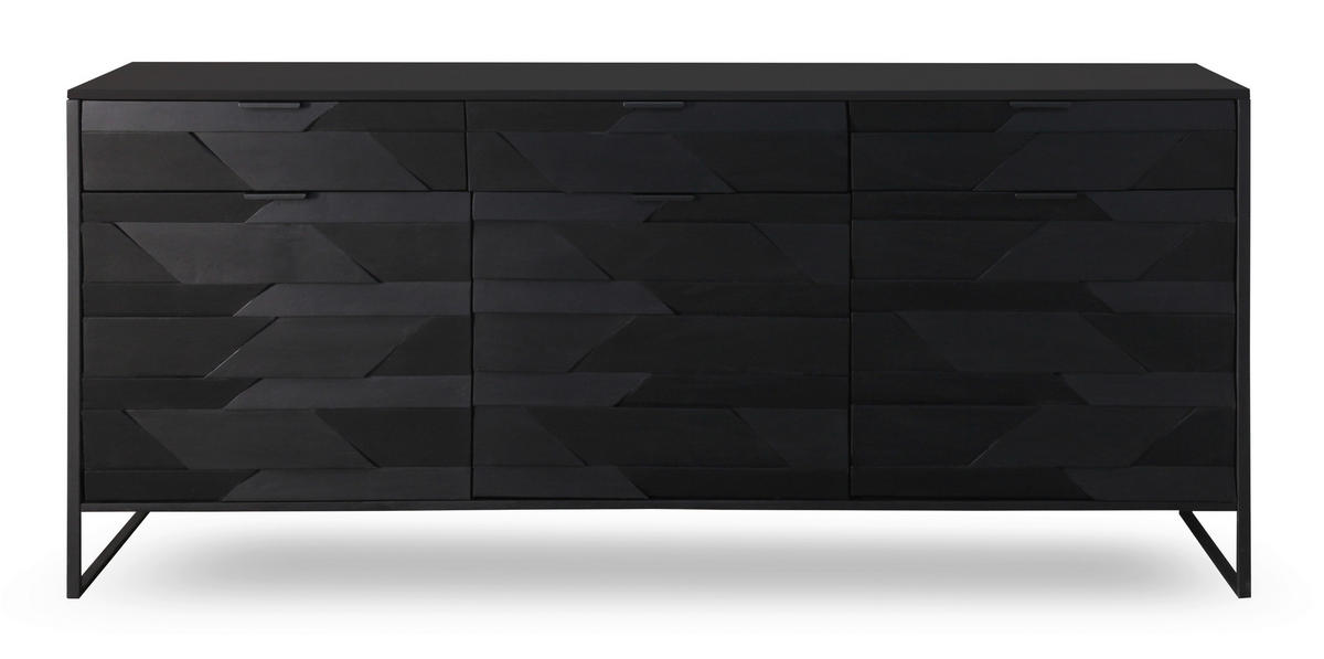 SIDEBOARD  in 175/86/40 cm  - Schwarz, Trend, Holz/Metall (175/86/40cm) - Ambia Home