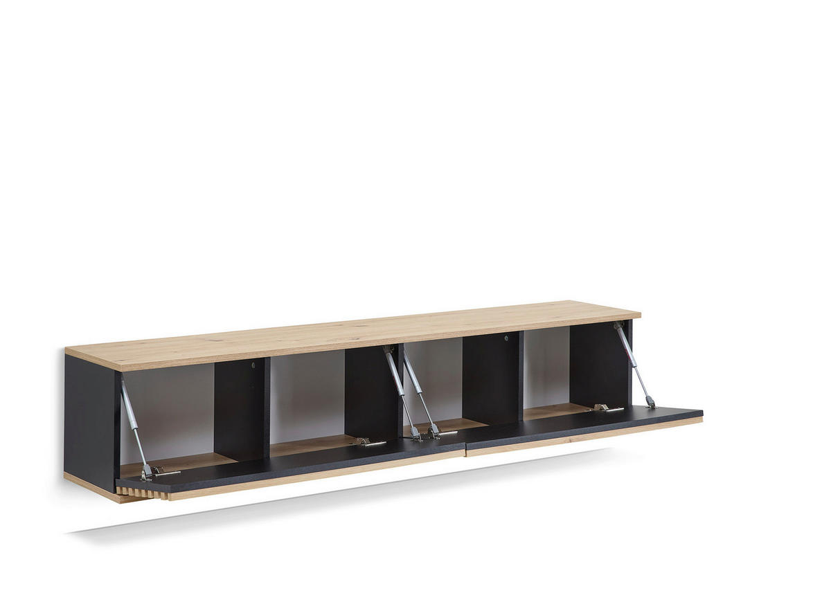 LOWBOARD  in 180/30/30 cm  - Schwarz/Eiche Artisan, Design, Holzwerkstoff/Kunststoff (180/30/30cm) - Boxxx