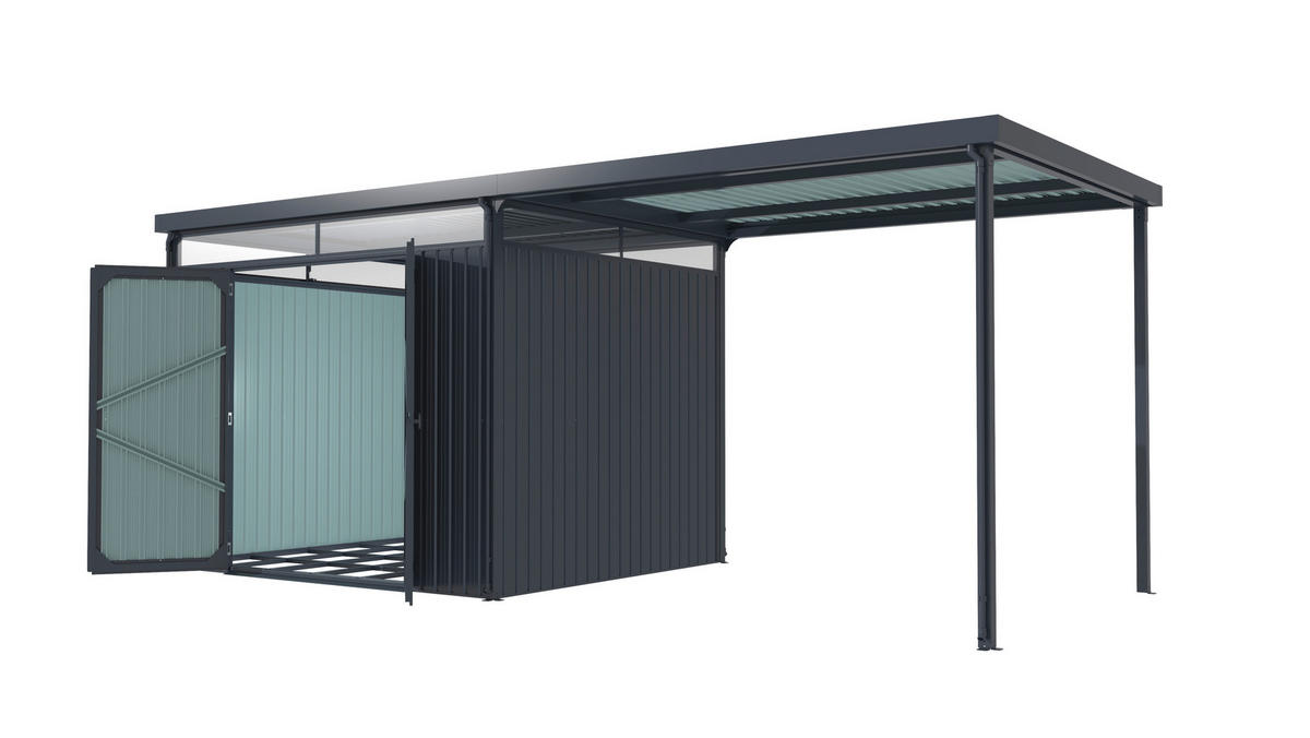 GERÄTEHAUS 576/226/245 cm  - Anthrazit, Basics, Metall (576/226/245cm)
