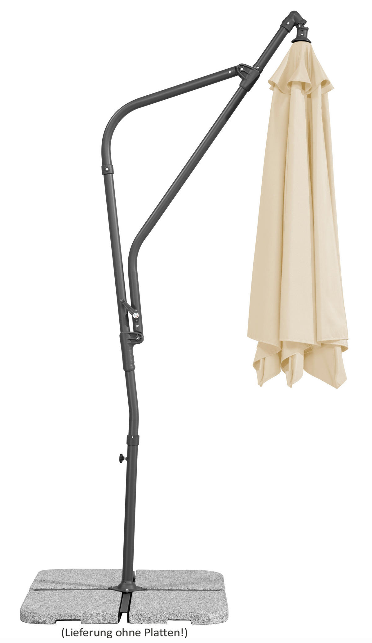 ZÁVESNÝ SLNEČNÍK 278/263/300 cm - prírodná farba/antracitová, Basics, kov/textil (278/263/300cm)