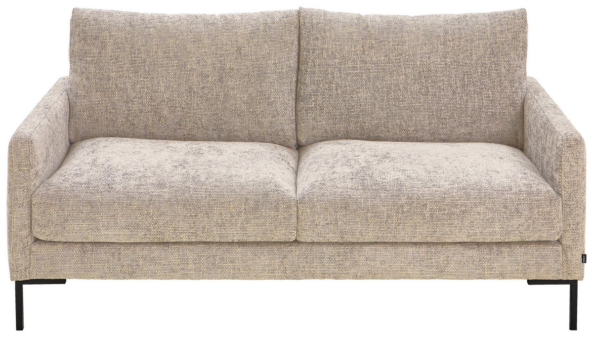 2,5-SITZER Webstoff Greige  - Greige/Schwarz, KONVENTIONELL, Textil/Metall (176/78/90cm) - Hom`in