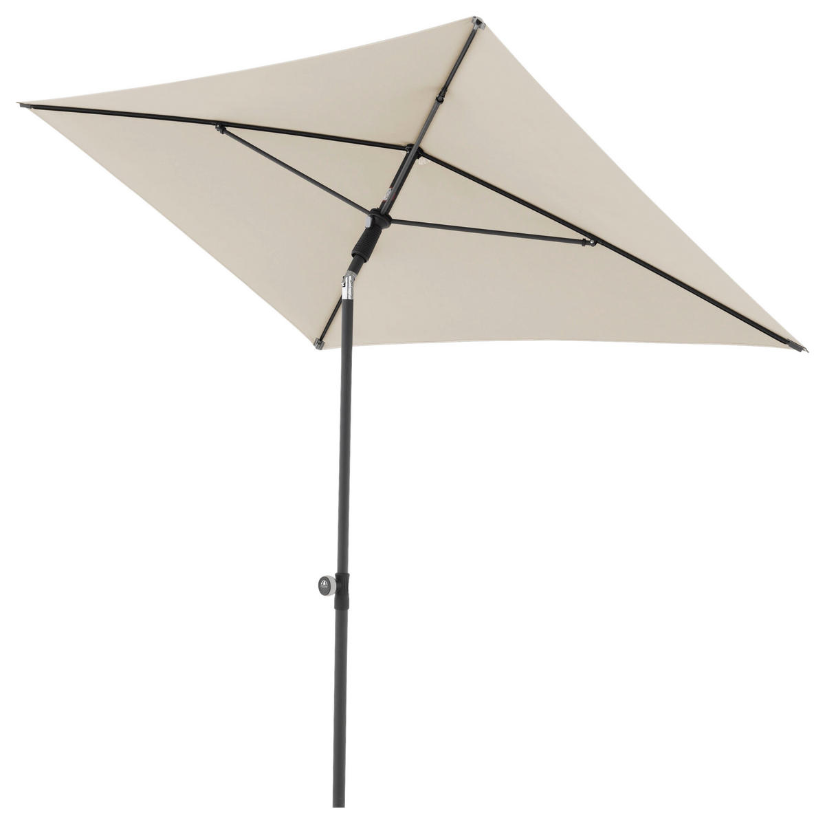 SONNENSCHIRM ca. 200x120  cm Naturfarben  - Schwarz/Naturfarben, Design, Textil/Metall (120/200cm) - Doppler