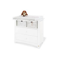 WICKELKOMMODE PINOLINO FLORENTINA 103/101/57-77 cm  - Weiß/Rosa, Trend, Holzwerkstoff/Kunststoff (103/101/57-77cm) - Pinolino