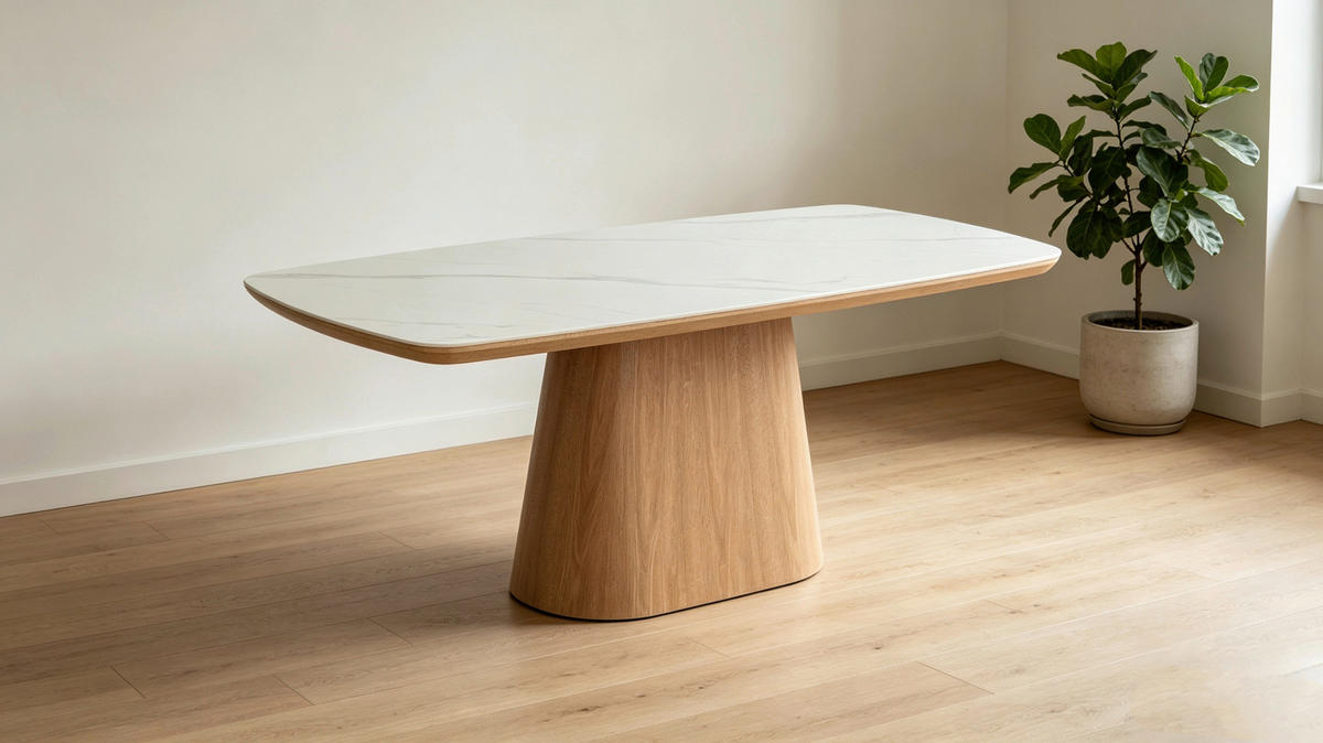 ESSTISCH 180/90/76 cm Nachbildung  Metall, Keramik, Holzwerkstoff rechteckig Naturfarben, Weiß  - Naturfarben/Weiß, MODERN, Keramik/Holzwerkstoff (180/90/76cm) - Livetastic
