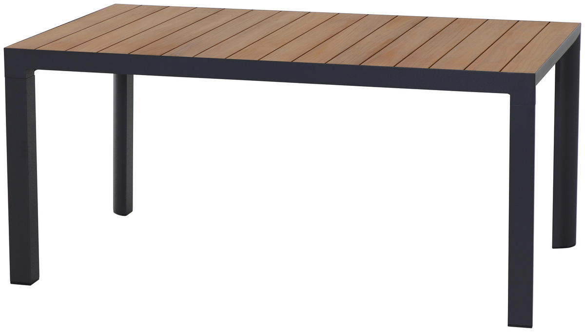 GARTENTISCH 160/90/74 cm Metall rechteckig  - Anthrazit/Teakfarben, Basics, Holz/Metall (160/90/74cm) - Siena Garden