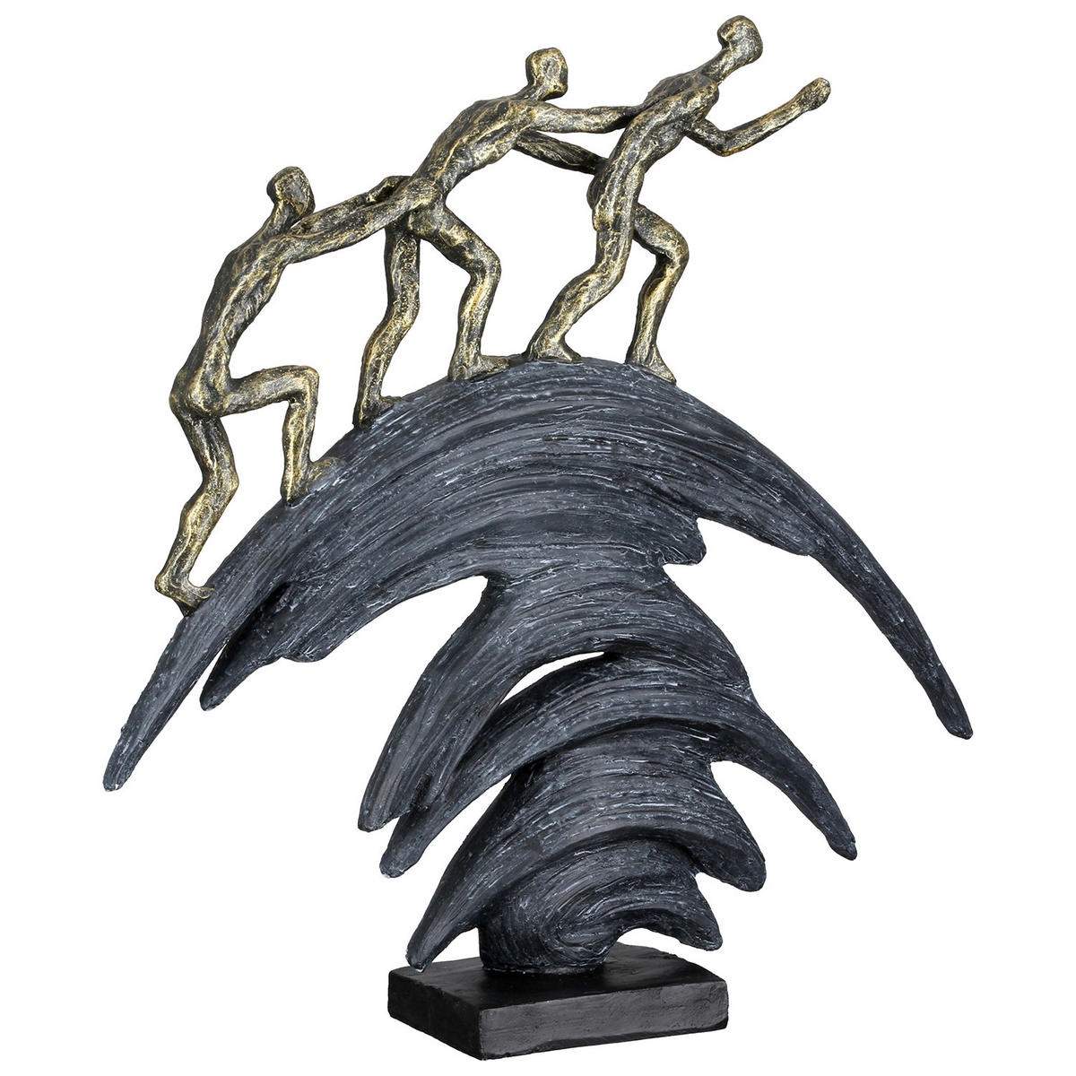 SKULPTUR - Bronzefarben/Grau, Basics, Kunststoff (36/37/7,5cm)