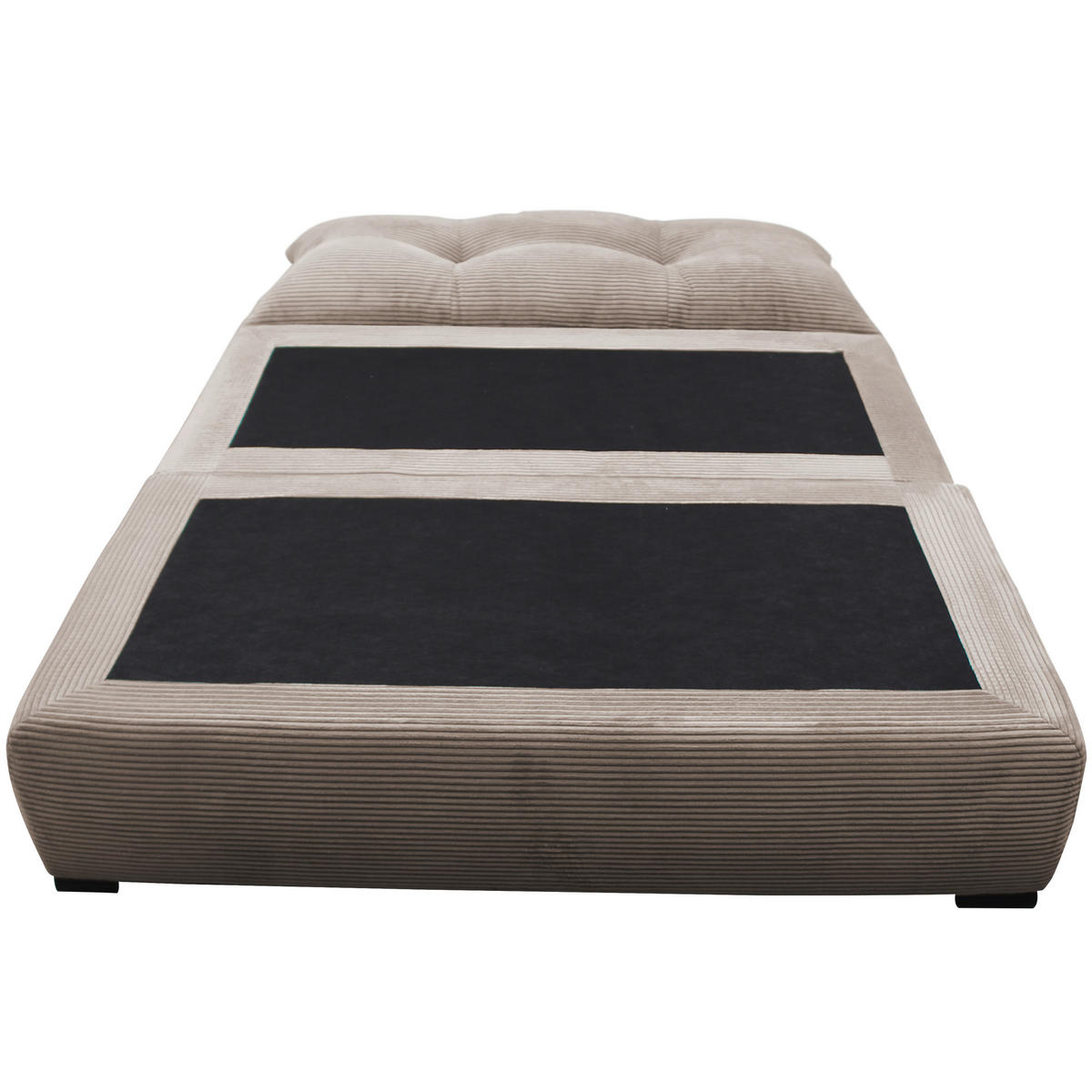 SCHLAFSOFA  mit Liegefunktion Cord Taupe  - Taupe/Schwarz, Design, Kunststoff/Textil (154/93/85cm) - MID.YOU