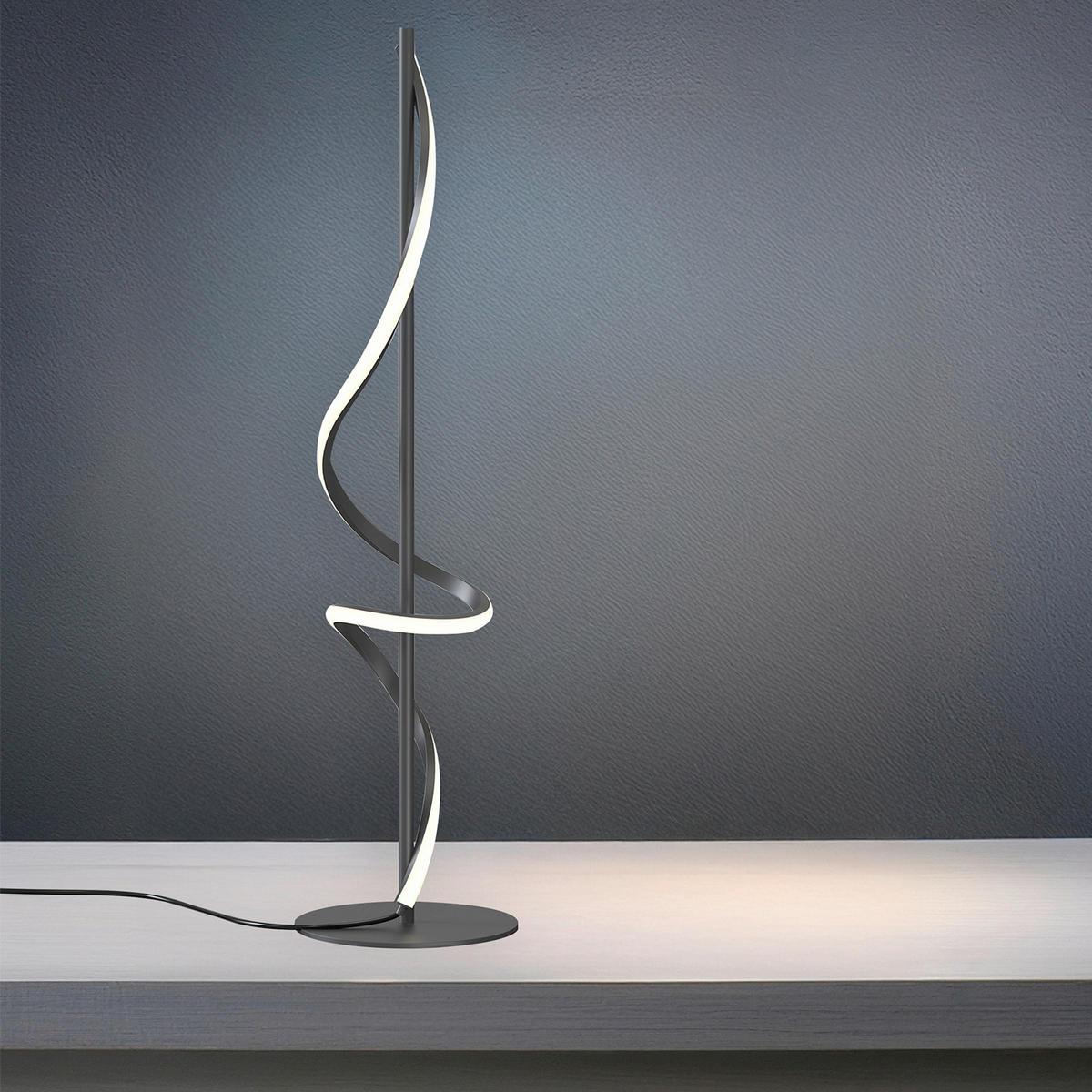 LED-TISCHLEUCHTE 20/20/80 cm   - Titanfarben/Schwarz, Design, Kunststoff/Metall (20/20/80cm)