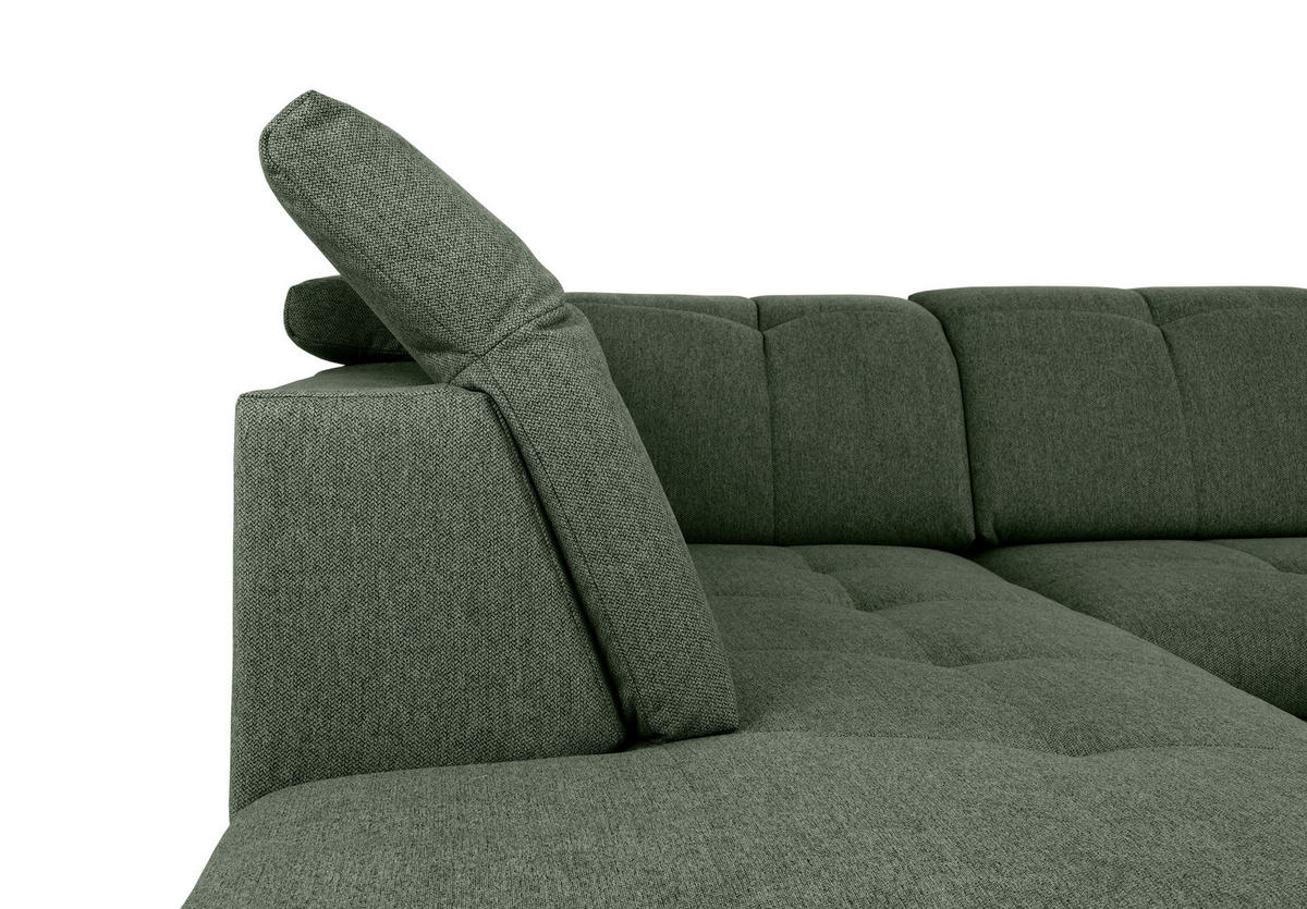 WOHNLANDSCHAFT in Grün  - Grau/Grün, Design, Textil/Metall (215/328/173cm) - MID.YOU