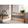 KOMMODE  in 98/89/42 cm  - Eichefarben/Anthrazit, Design, Glas/Holz (98/89/42cm) - Waldwelt