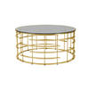COUCHTISCH in Metall, Glas 90/90/42 cm  - Goldfarben/Grau, Design, Glas/Metall (90/90/42cm) - Livetastic