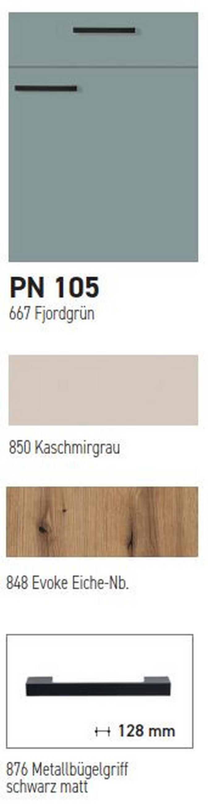 KÜCHENBLOCK PN 105 290 cm  in Eichefarben, Hellgrün, Kaschmir  - Kaschmir/Eichefarben, Design, Holzwerkstoff/Metall (290cm) - Pino