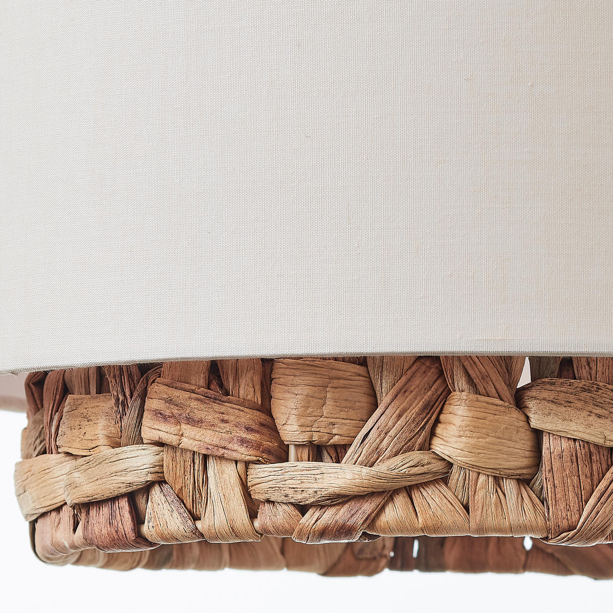PENDELLEUCHTE  - Schwarz/Weiß, Natur, Holz/Textil (120/110/25cm) - Brilliant