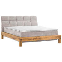 BOXSPRINGBETT 160/200 cm  in Beige  - Beige/Buchefarben, Natur, Holz/Textil (160/200cm) - Livetastic
