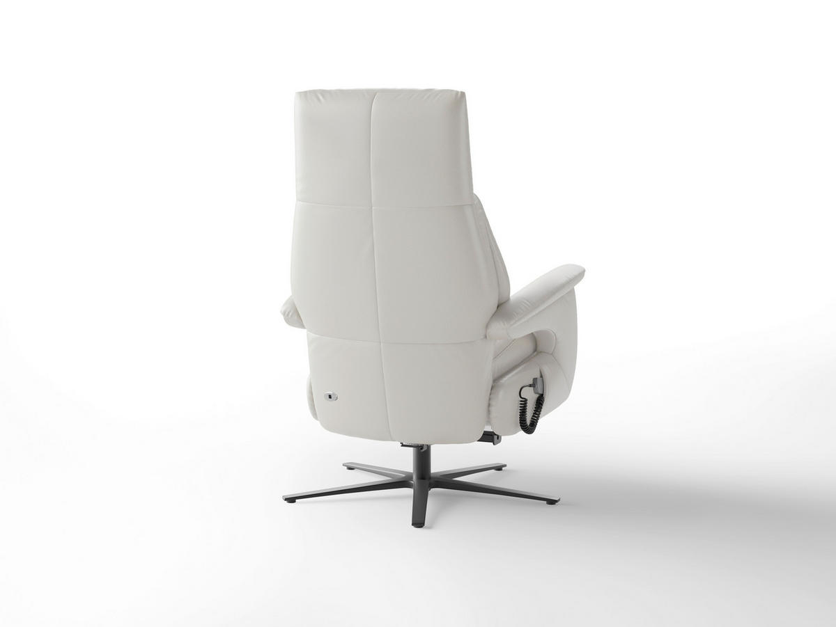 RELAXSESSEL TV LAZY E XS1 Echtleder Kopfteilverstellung, Rücken echt    - Schwarz/Weiß, Basics, Leder/Metall (75/110/85cm) - Sit & More