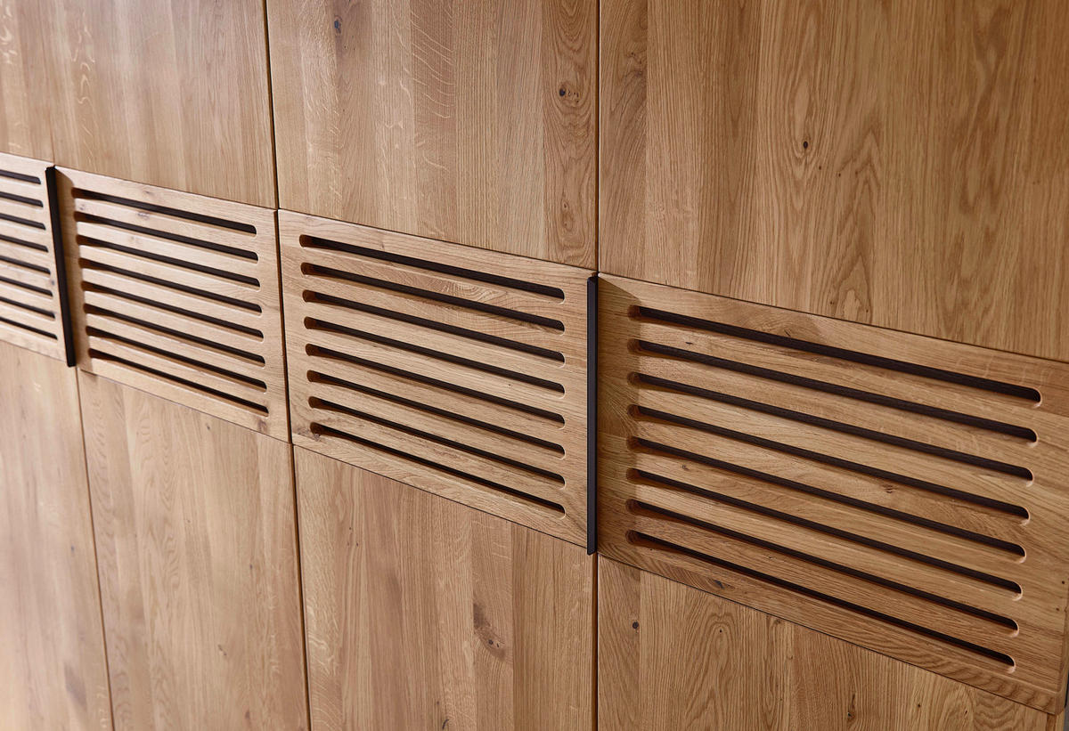 DREHTÜRENSCHRANK Eichefarben  - Eichefarben/Schwarz, Modern, Holz/Metall (252/223/62cm) - Livetastic