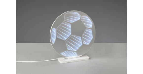 LED-DEKOLEUCHTE Football 23/24 cm  - Weiß, LIFESTYLE, Kunststoff/Metall (23/24cm) - Novel