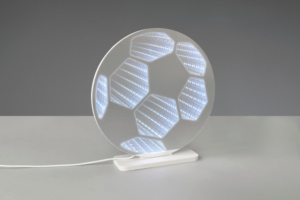 LED-DEKOLEUCHTE Football 23/24 cm  - Weiß, LIFESTYLE, Kunststoff/Metall (23/24cm) - Novel