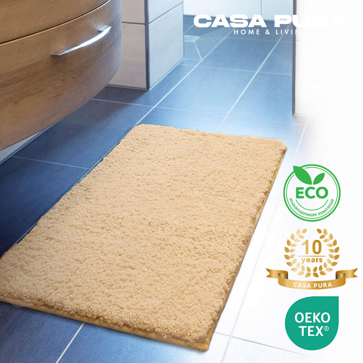 BADEMATTE SKY Beige 80/150 cm  - Beige, Basics, Kunststoff/Textil (80/150cm) - Floordirekt