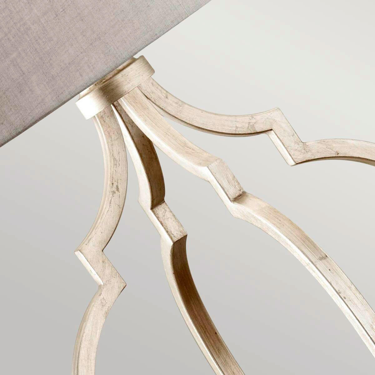 TISCHLEUCHTE - Silberfarben/Grau, Design, Textil/Metall (43.2/78.1cm) - Elstead Lighting