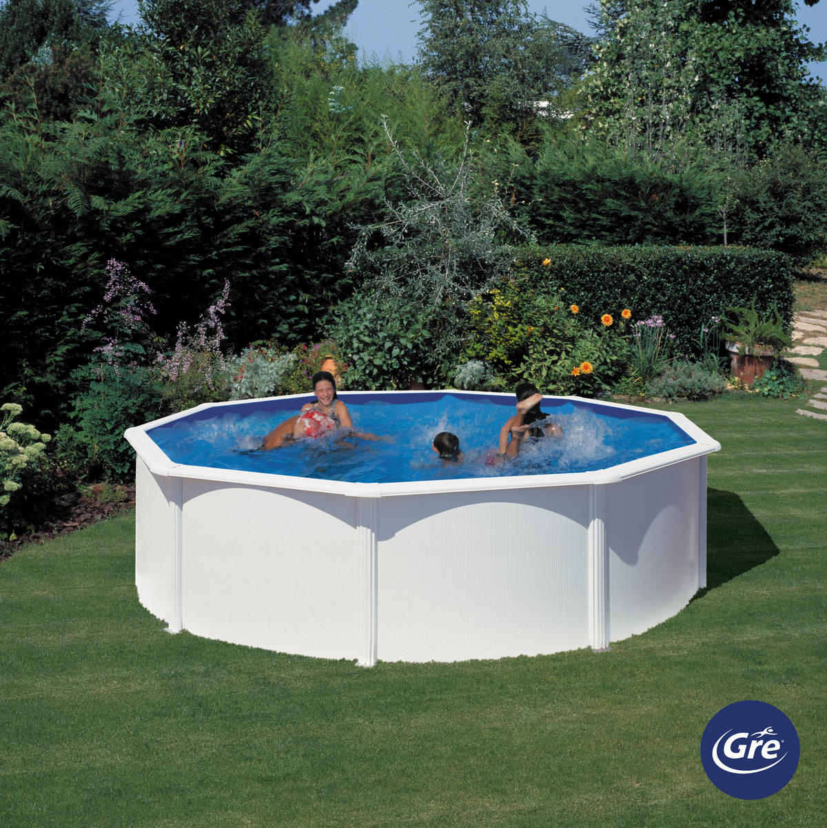 POOL GRE FIDJI KIT460ECO - Weiß, KONVENTIONELL, Metall (460/460/120cm) - Gre