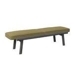 SITZBANK 190/45/55 cm Flachgewebe Anthrazit, Graphitfarben, Grün Esche massiv  - Anthrazit/Graphitfarben, ROMANTIK / LANDHAUS, Holz/Textil (190/45/55cm) - Dieter Knoll