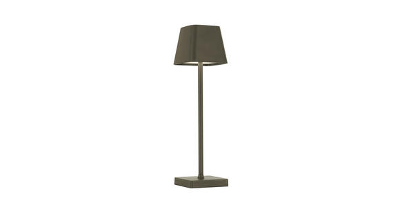 AKKU-TISCHLEUCHTE Lino 10/38 cm - Grau, Design, Kunststoff/Metall (10/38cm) - Novel