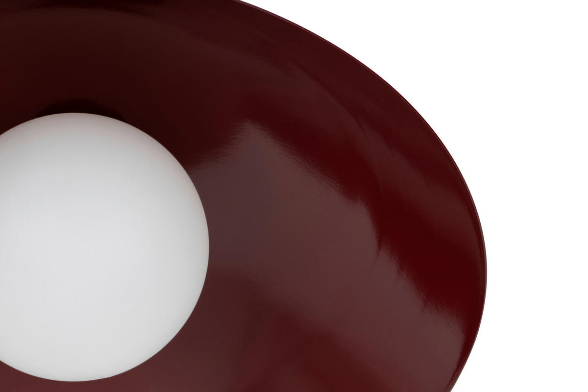 DECKENLEUCHTE 30/15 cm   - Dunkelrot, Design, Kunststoff/Metall (30/15cm) - Collet's Monde