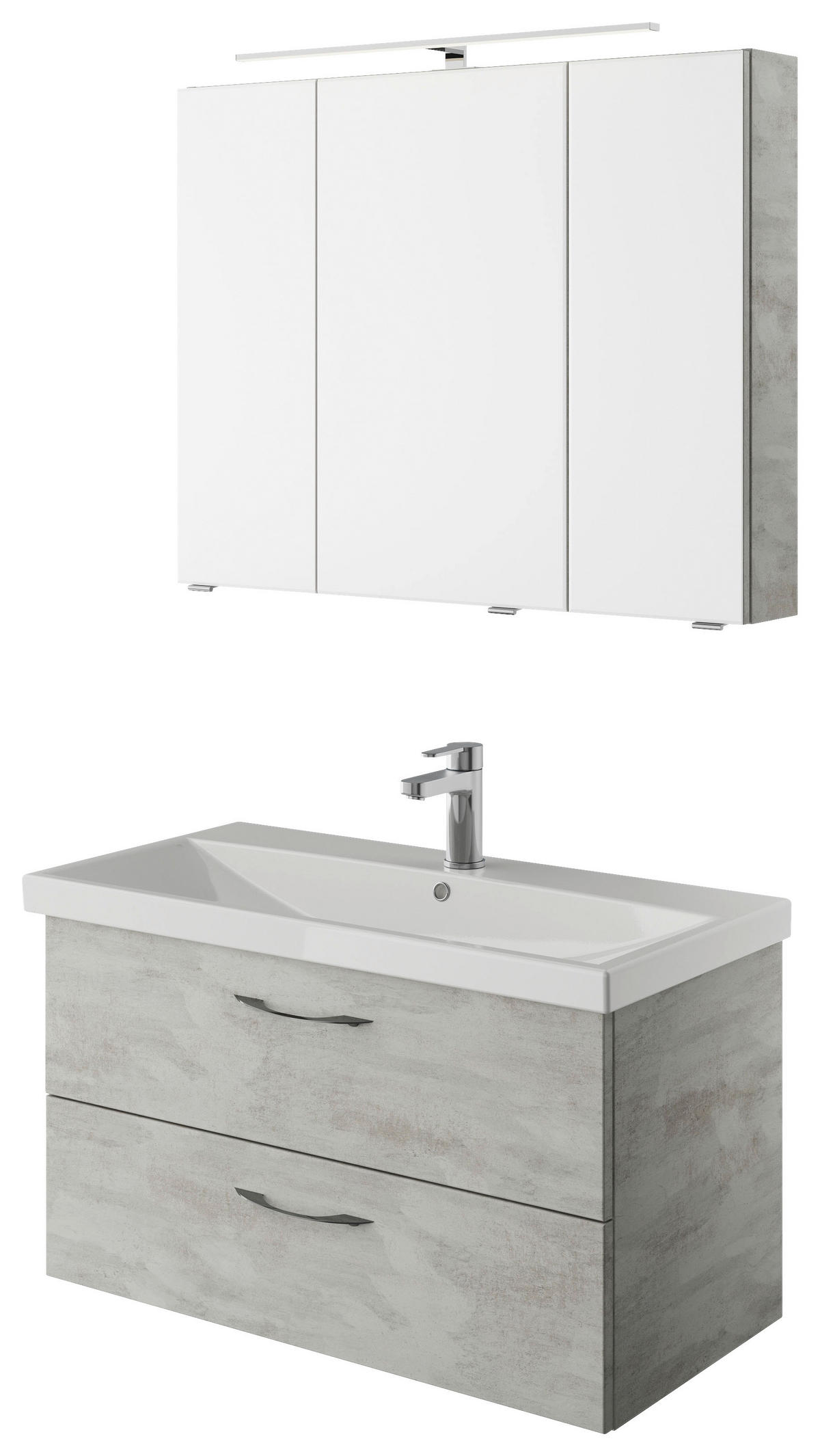 BADEZIMMER  in 90 cm  - Weiß/Grau, KONVENTIONELL, Holzwerkstoff (90cm) - Pelipal