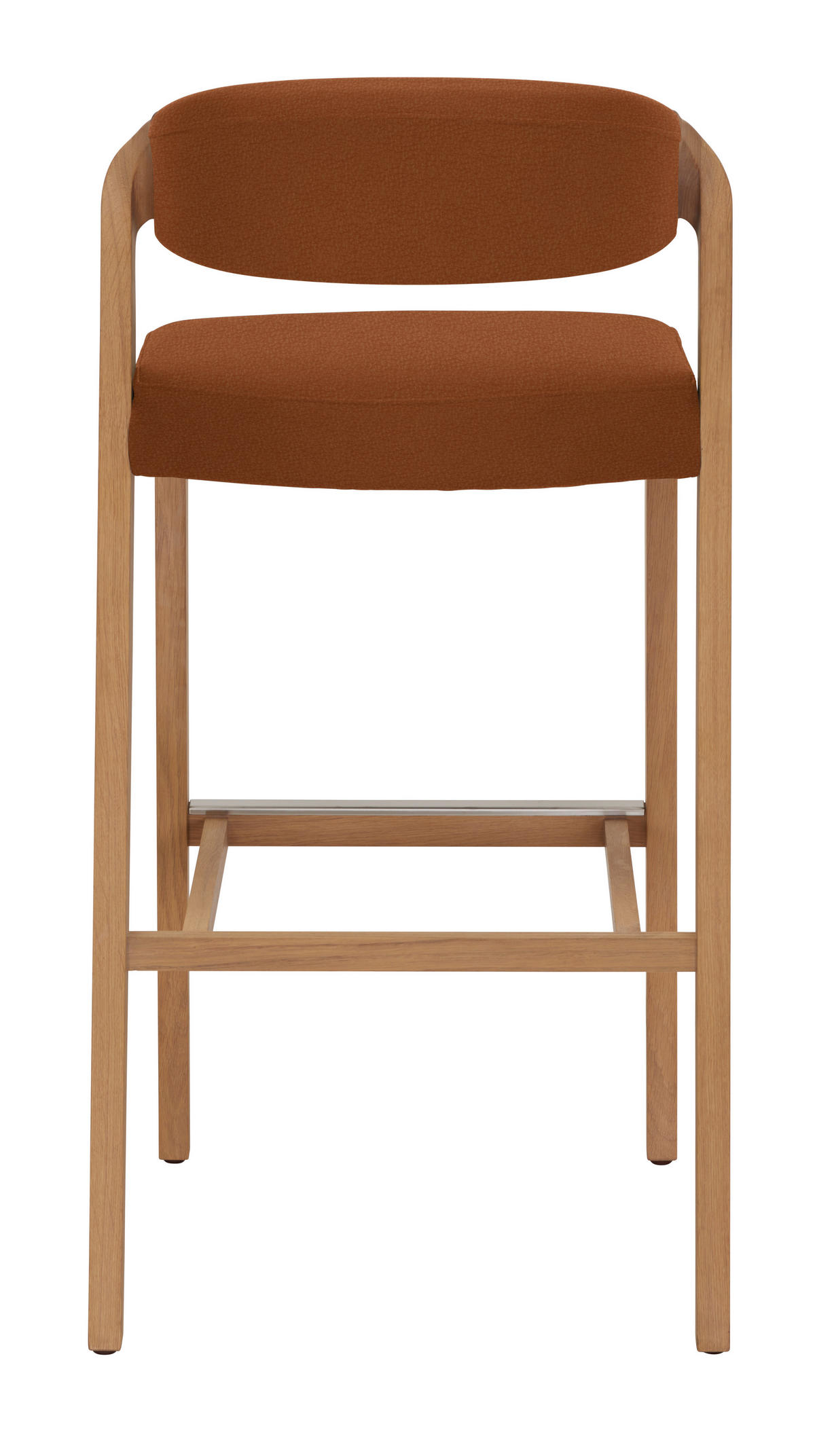 BARHOCKER Holz, Leder Cognac, Wildeiche  - Wildeiche/Cognac, Natur, Leder/Holz (52/103/52cm) - Voglauer