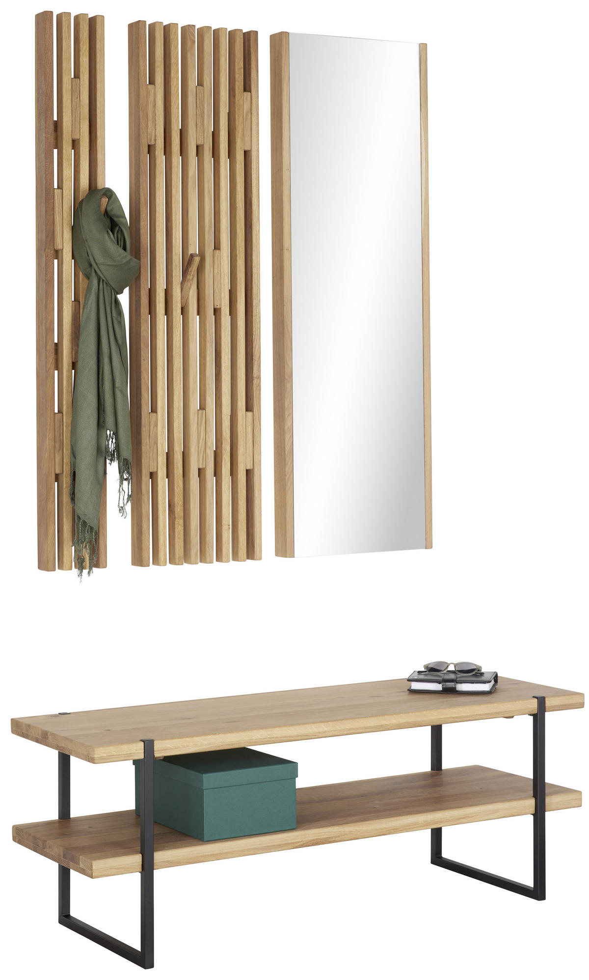 LAVICA DO PREDSIENE, 120/45/40 cm - farba duba, Natur, kov/drevo (120/45/40cm) - Linea Natura