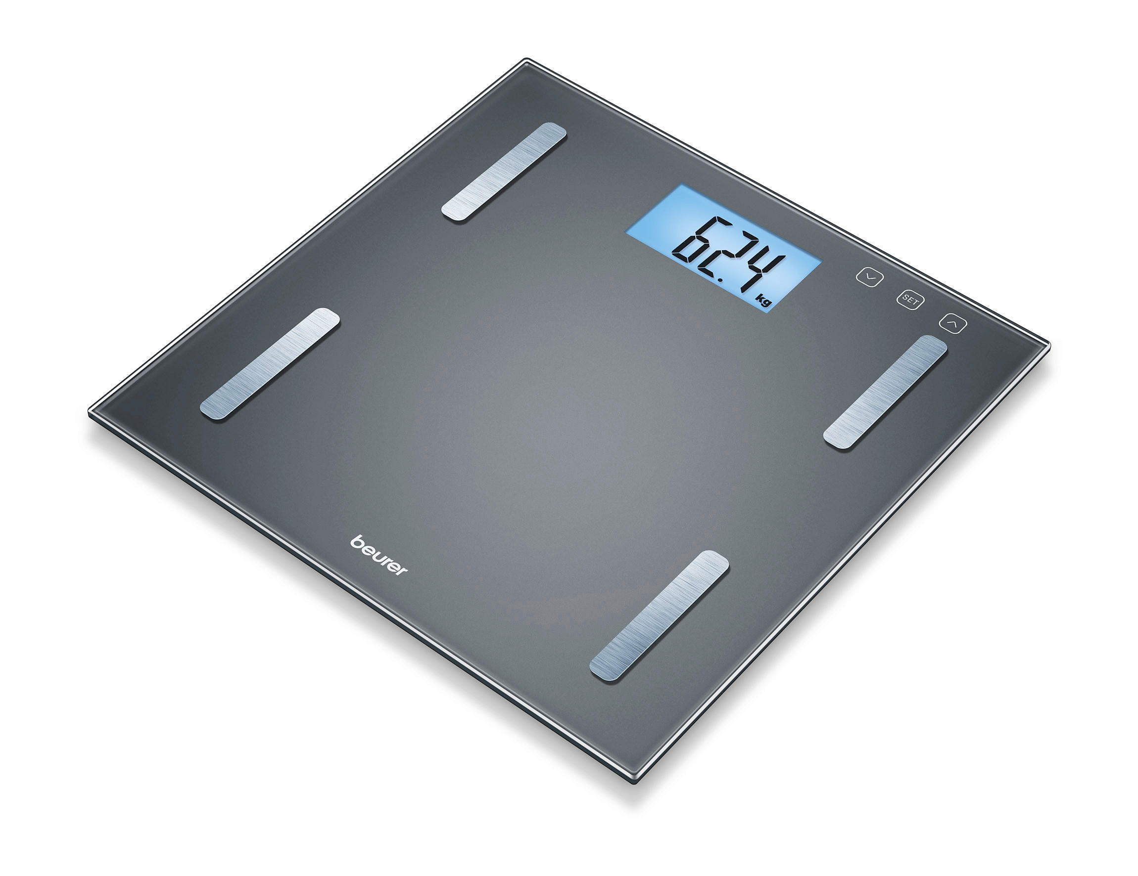 KÖRPERANALYSEWAAGE - Dunkelgrau, Basics, Glas (4.6/32.7/32.7cm) - Beurer