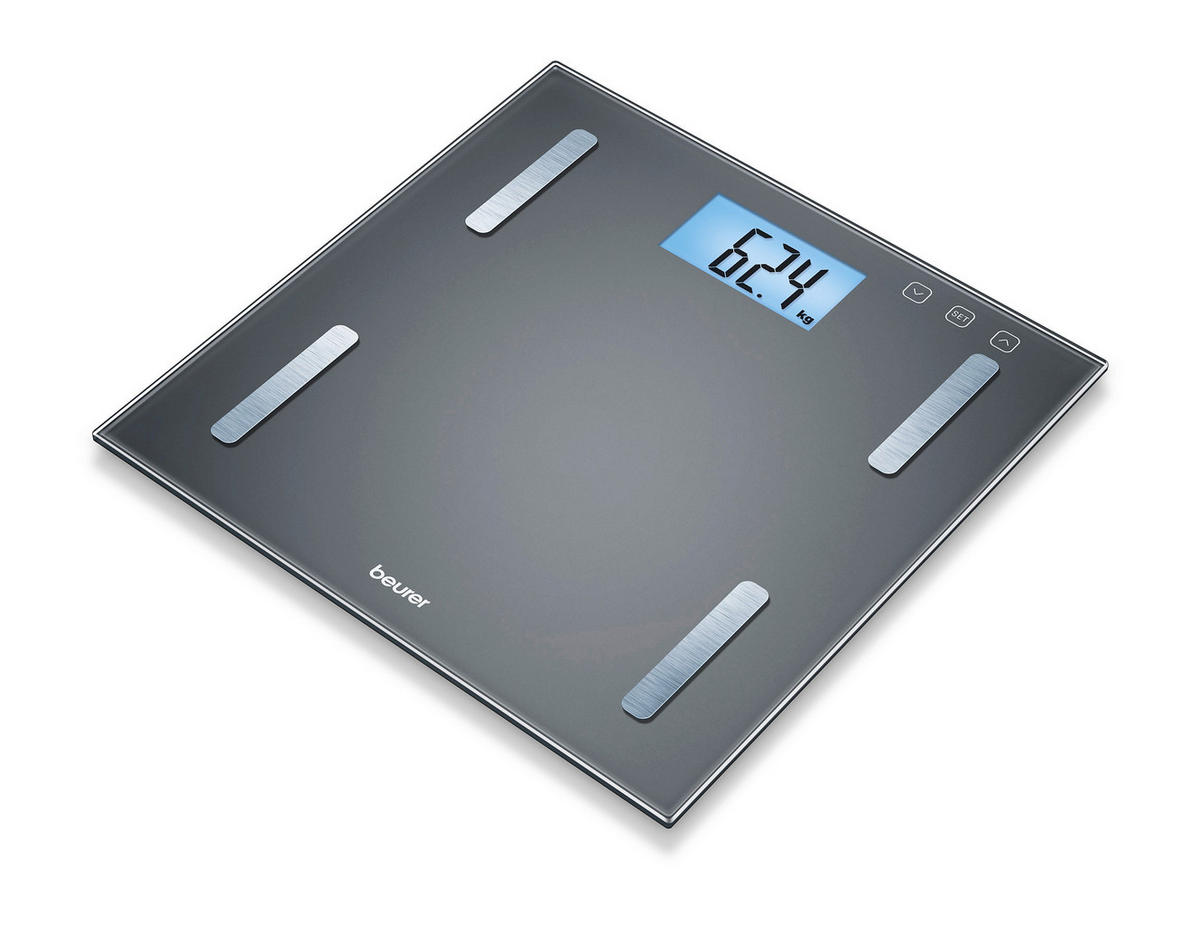 KÖRPERANALYSEWAAGE  - Dunkelgrau, Basics, Glas (4.6/32.7/32.7cm) - Beurer